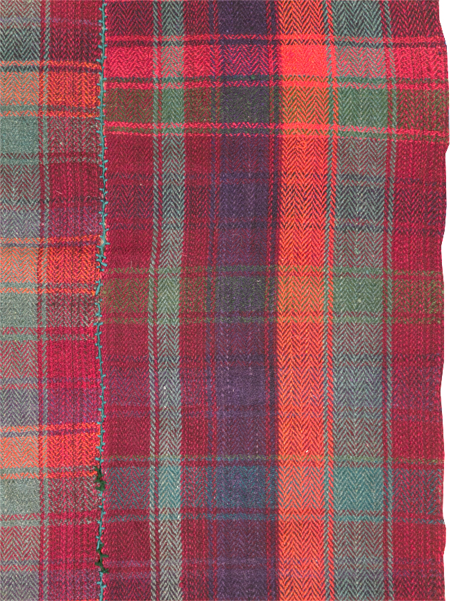 Vintage Persian Plaid Textile, No.28961 - Staging