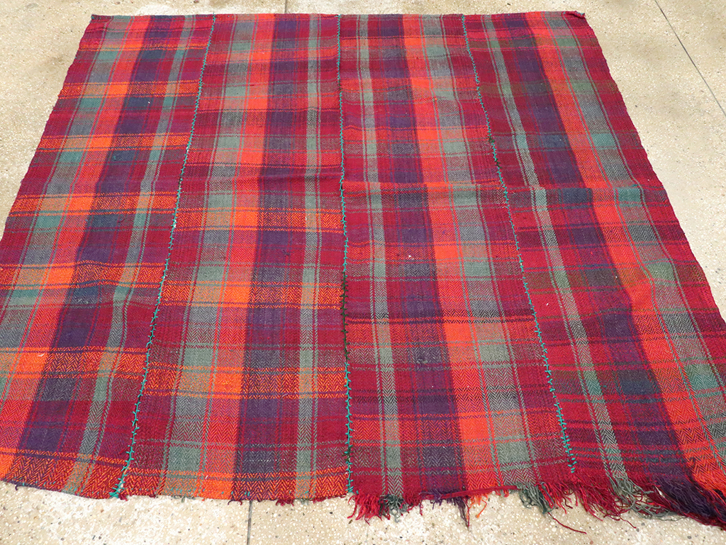 Vintage Persian Plaid Textile, No.28961 - Staging
