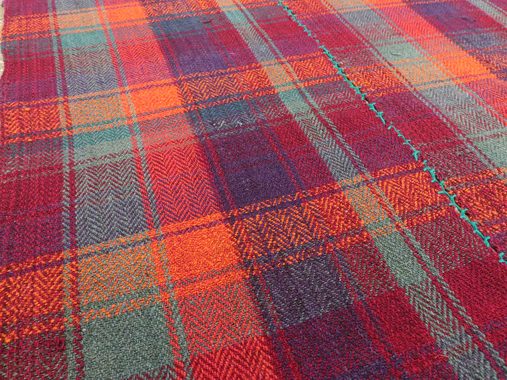 Vintage Persian Plaid Textile, No.28961 - Staging