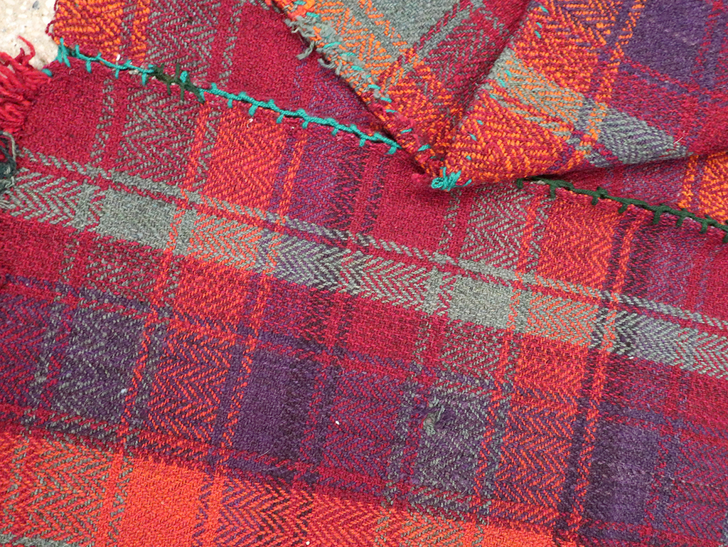 Vintage Persian Plaid Textile, No.28961 - Staging