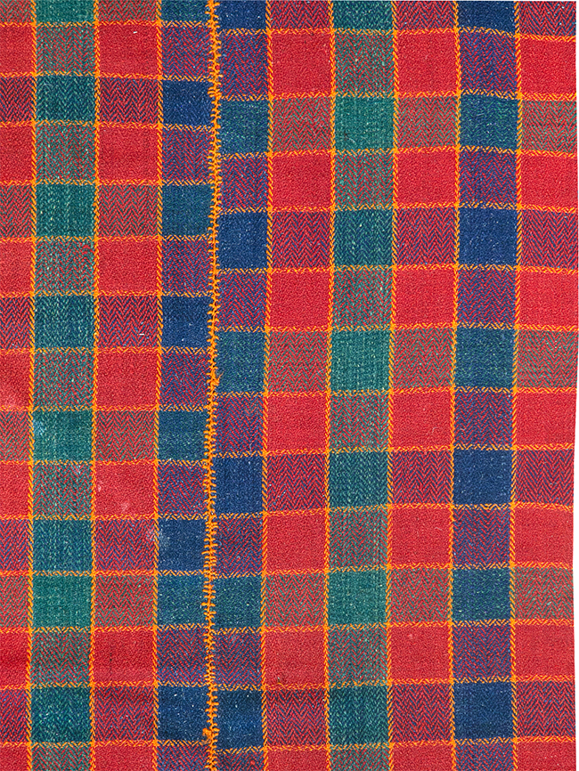 Vintage Persian Plaid Textile, No.28973 - Staging