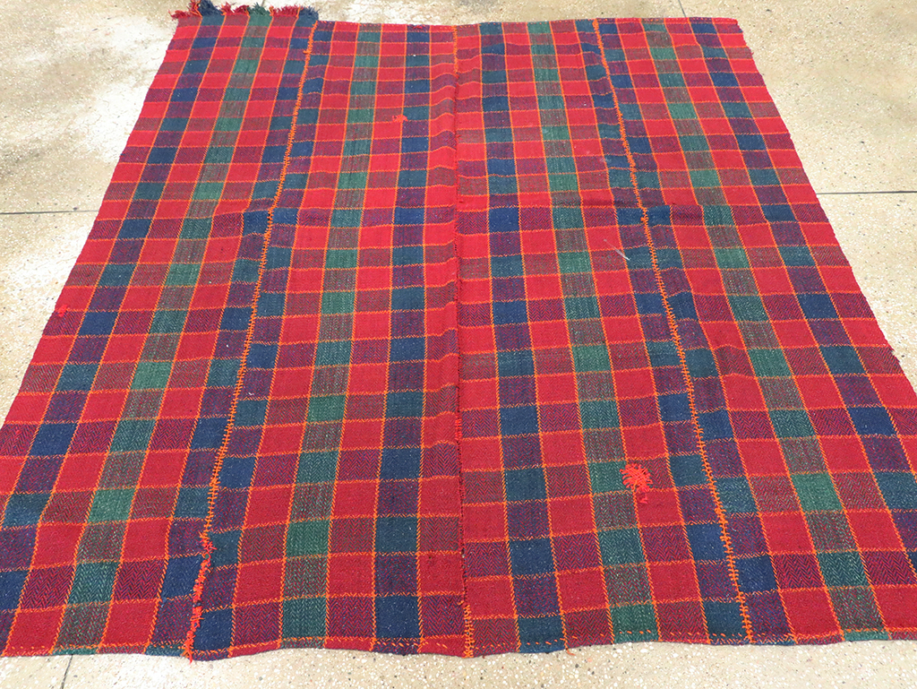 Vintage Persian Plaid Textile, No.28973 - Staging