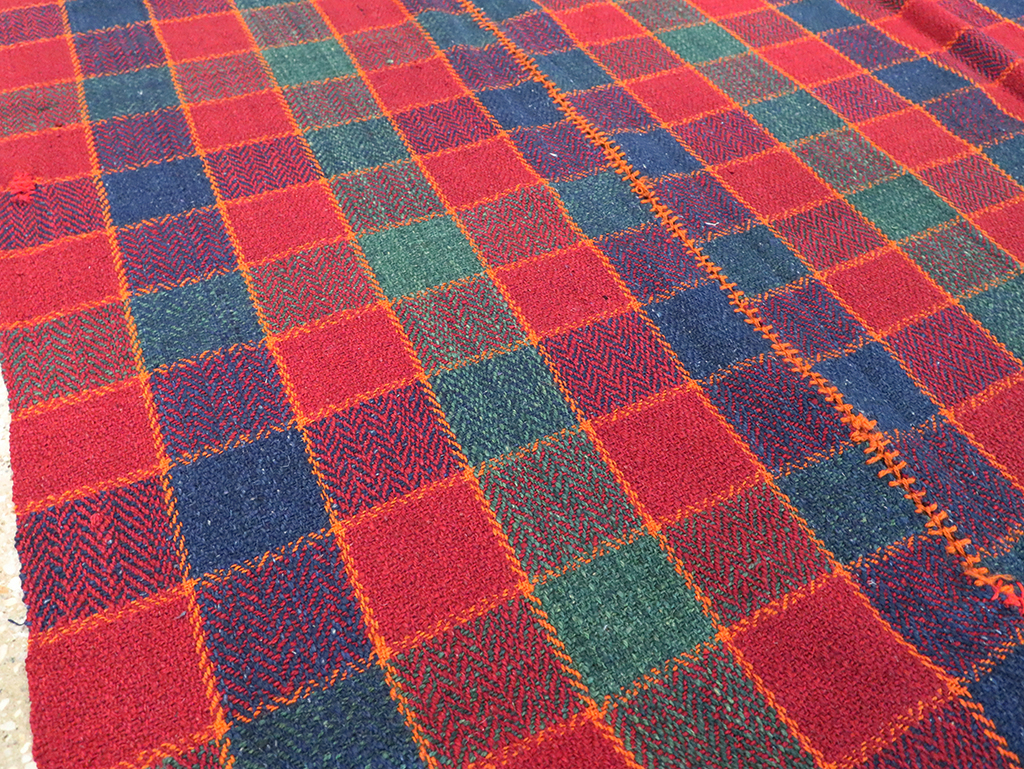 Vintage Persian Plaid Textile, No.28973 - Staging