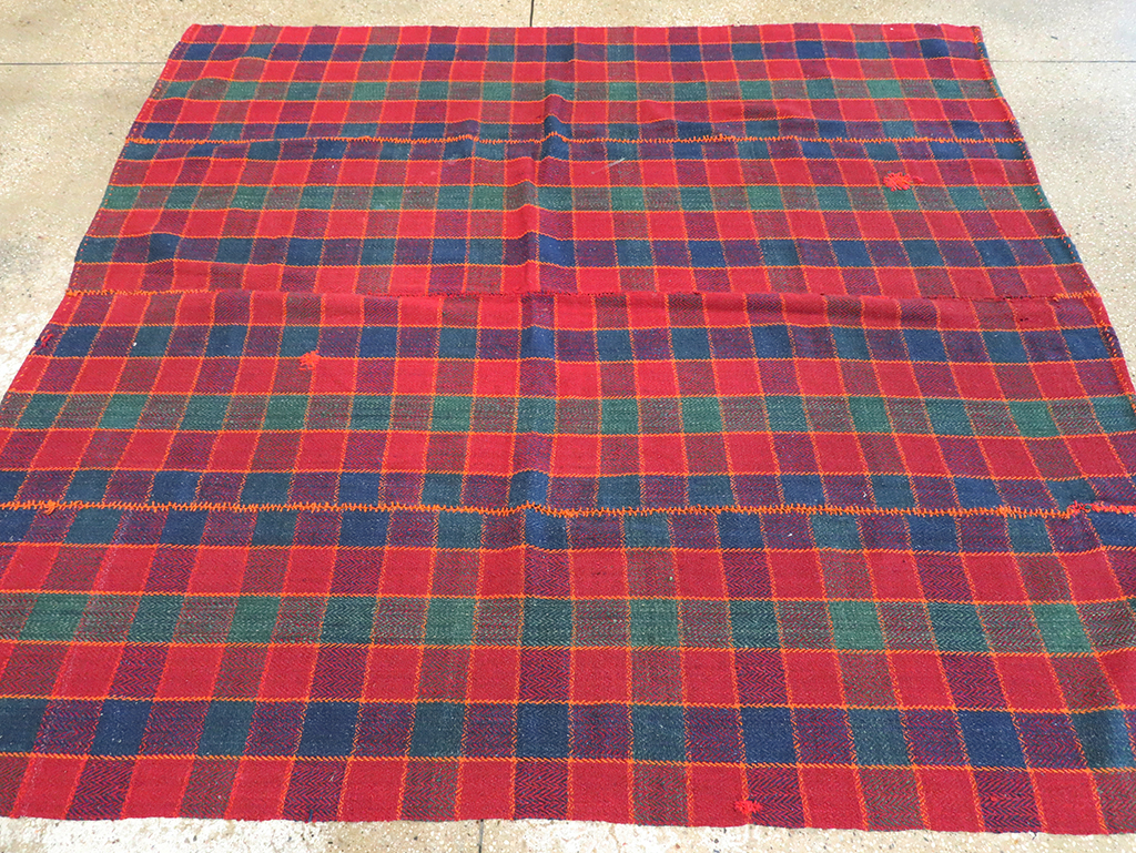 Vintage Persian Plaid Textile, No.28973 - Staging