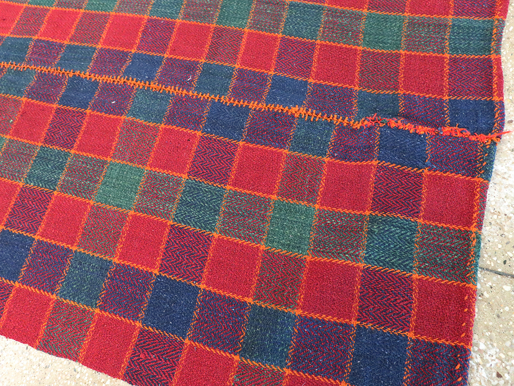 Vintage Persian Plaid Textile, No.28973 - Staging