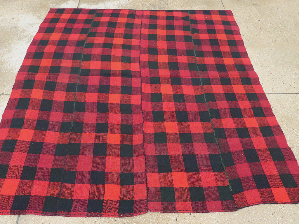 Vintage Persian Plaid Textile, No.28984 - Staging
