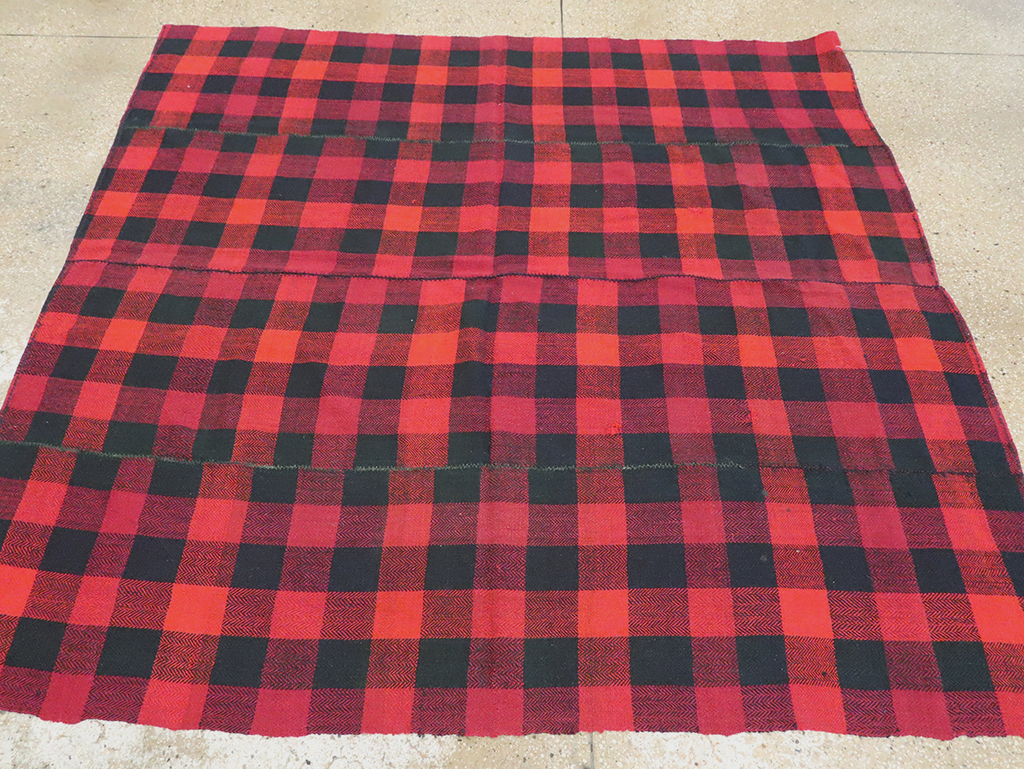 Vintage Persian Plaid Textile, No.28984 - Staging