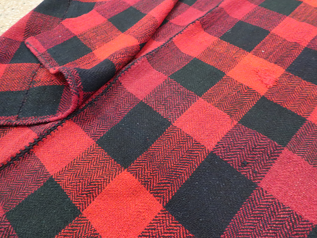Vintage Persian Plaid Textile, No.28984 - Staging
