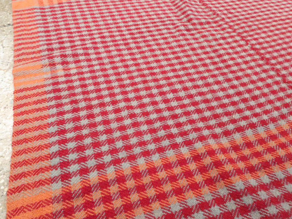 Vintage Persian Square Textile Flatweave, No.28985 - Staging