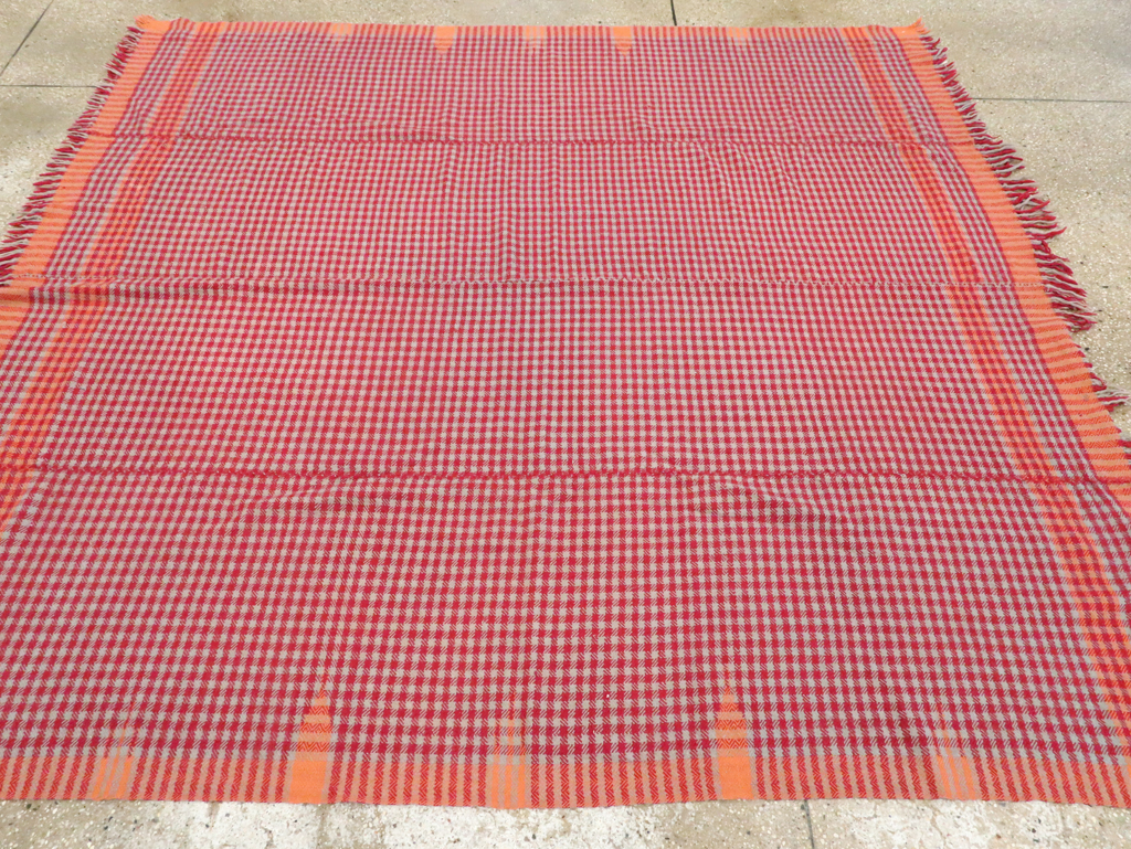 Vintage Persian Square Textile Flatweave, No.28985 - Staging