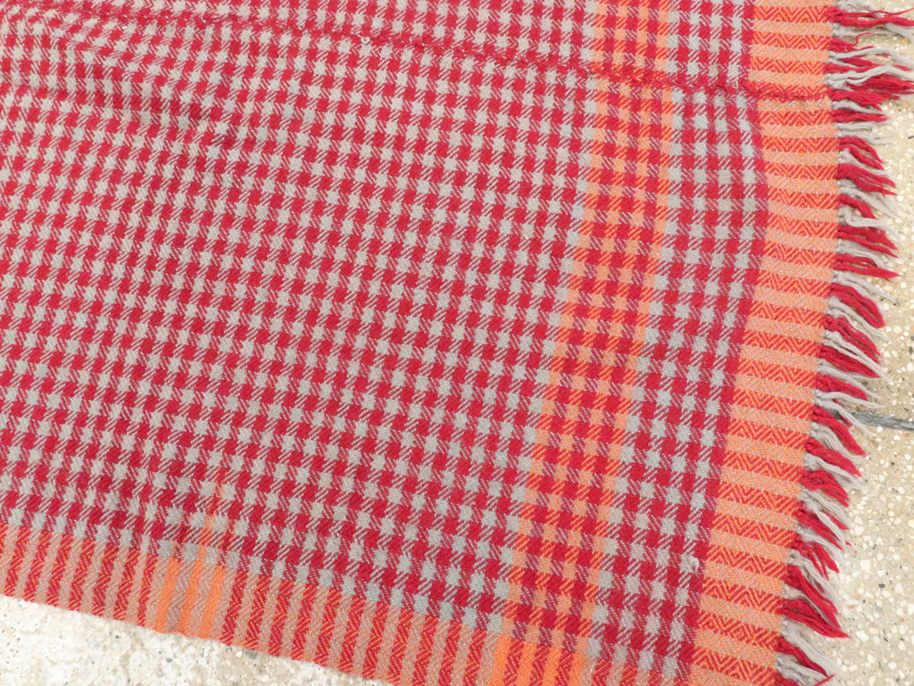 Vintage Persian Square Textile Flatweave, No.28985 - Staging