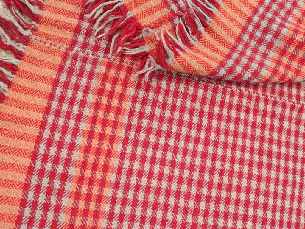 Vintage Persian Square Textile Flatweave, No.28985 - Staging