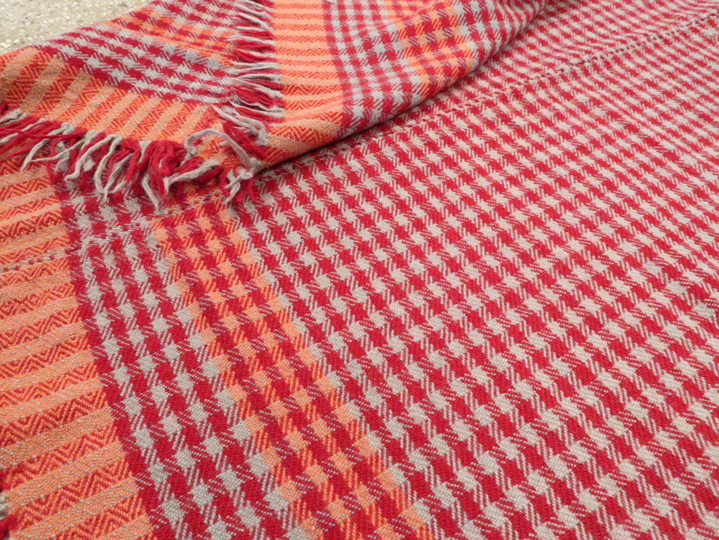 Vintage Persian Square Textile Flatweave, No.28985 - Staging