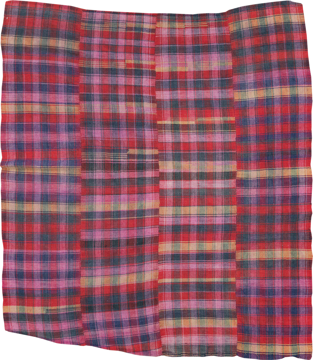 Vintage Persian Plaid Textile, No.28986 - Staging