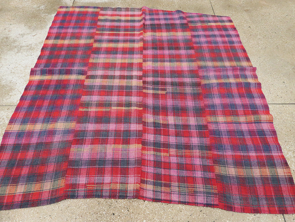 Vintage Persian Plaid Textile, No.28986 - Staging