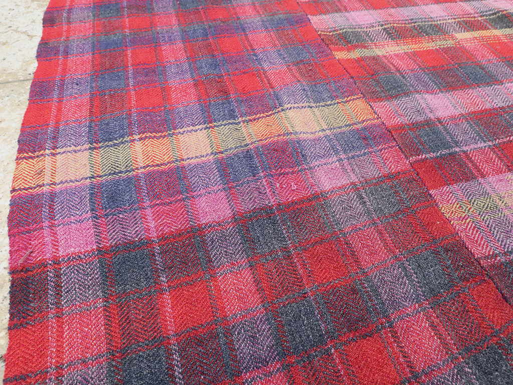 Vintage Persian Plaid Textile, No.28986 - Staging