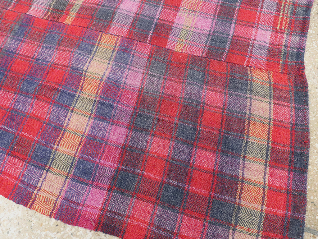 Vintage Persian Plaid Textile, No.28986 - Staging