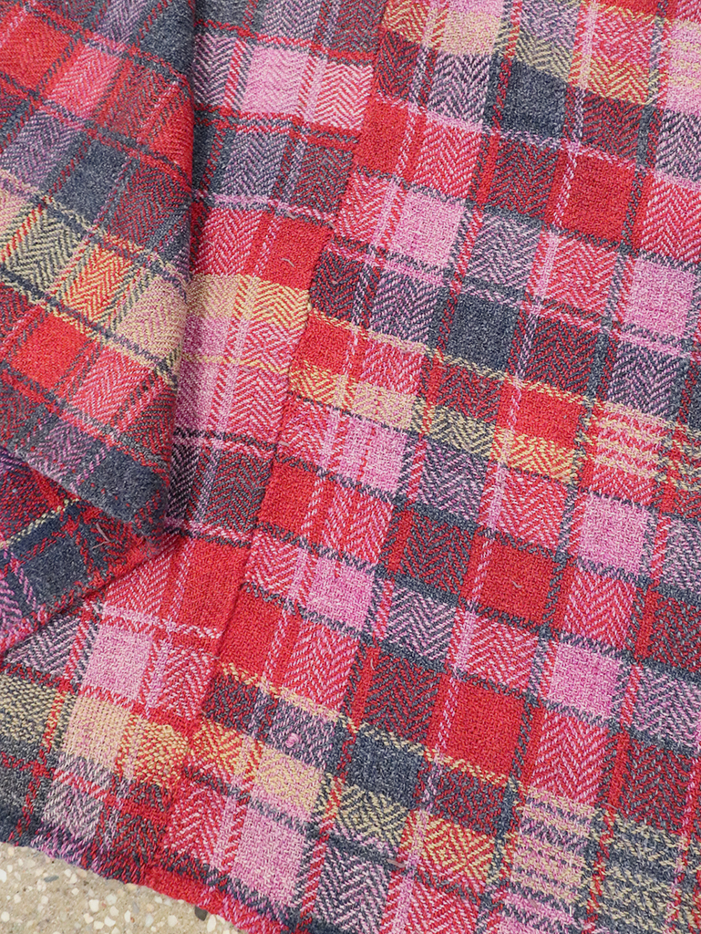 Vintage Persian Plaid Textile, No.28986 - Staging