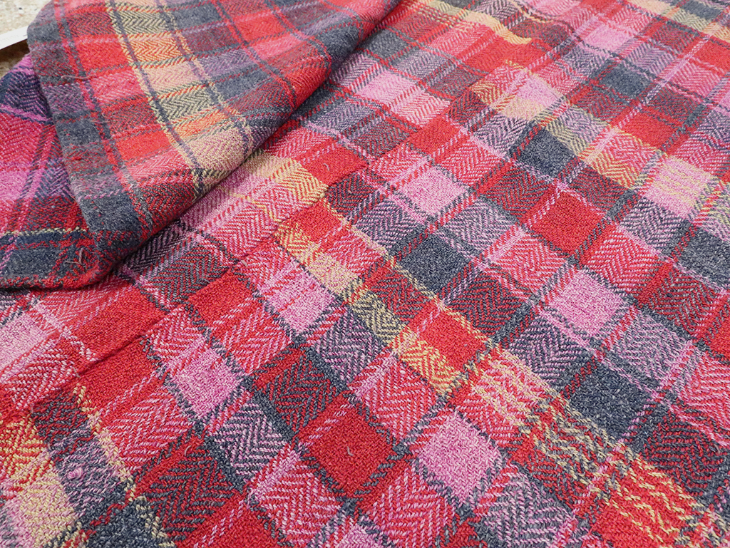 Vintage Persian Plaid Textile, No.28986 - Staging