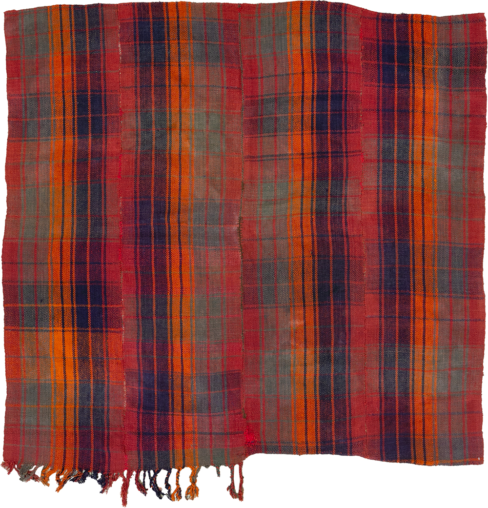 Vintage Persian Plaid Textile, No.29021 - Staging