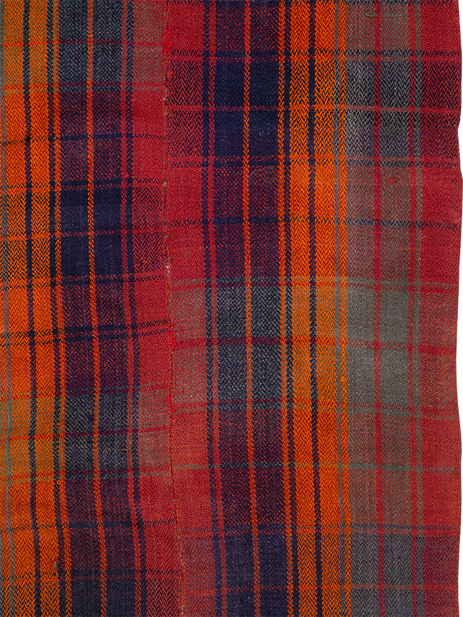 Vintage Persian Plaid Textile, No.29021 - Staging