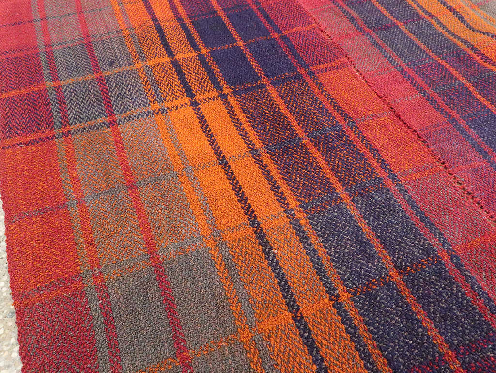 Vintage Persian Plaid Textile, No.29021 - Staging