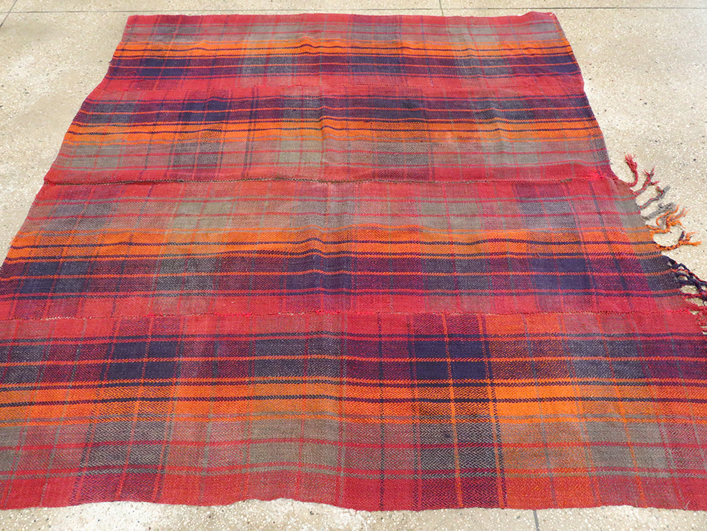 Vintage Persian Plaid Textile, No.29021 - Staging