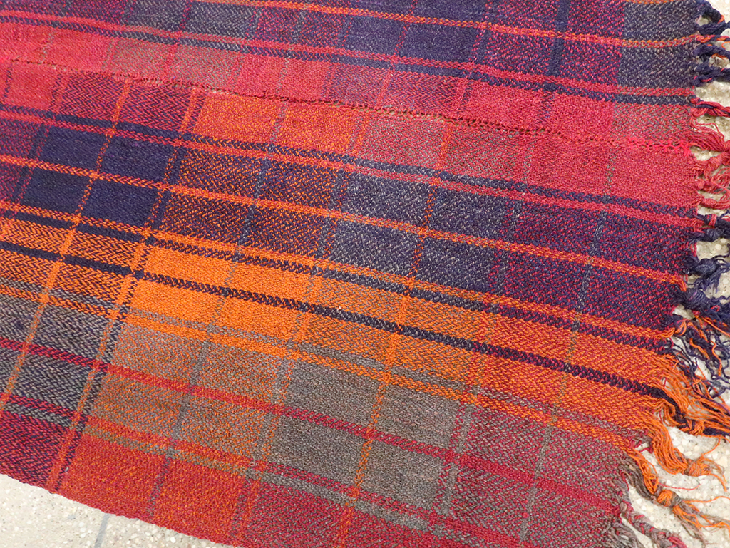 Vintage Persian Plaid Textile, No.29021 - Staging