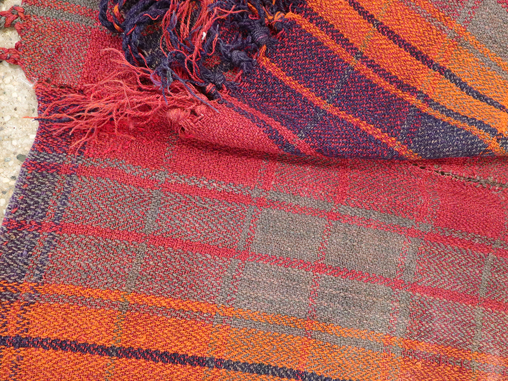 Vintage Persian Plaid Textile, No.29021 - Staging