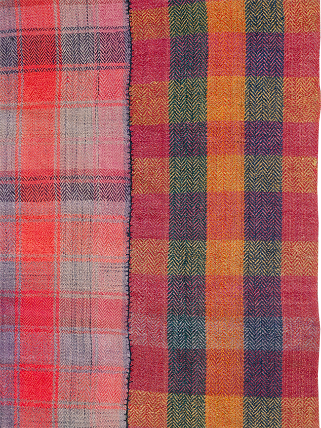 Vintage Persian Plaid Textile, No.29028 - Staging