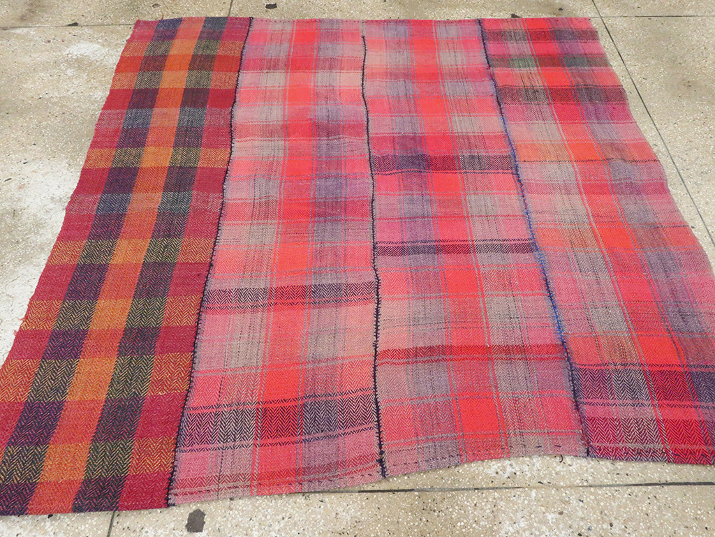 Vintage Persian Plaid Textile, No.29028 - Staging