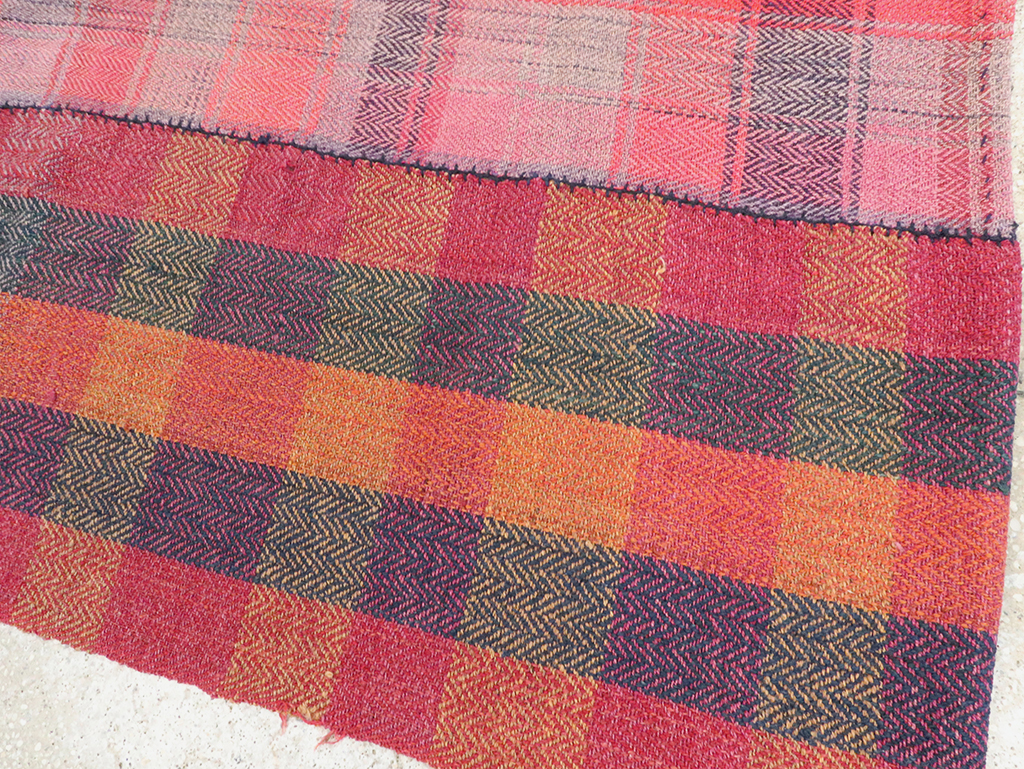 Vintage Persian Plaid Textile, No.29028 - Staging