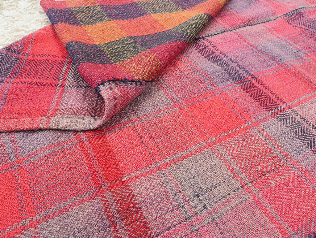 Vintage Persian Plaid Textile, No.29028 - Staging