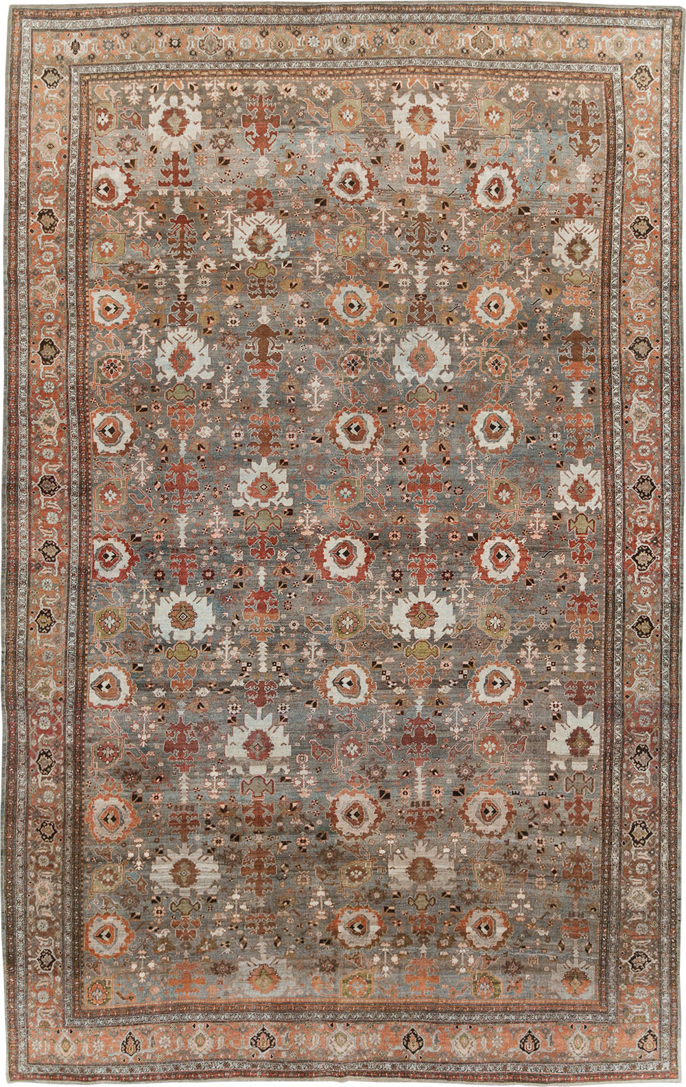 Antique Persian Bidjar Large Room Size Carpet, No.29052 - Staging