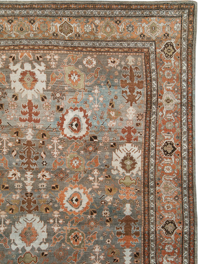 Antique Persian Bidjar Large Room Size Carpet, No.29052 - Staging