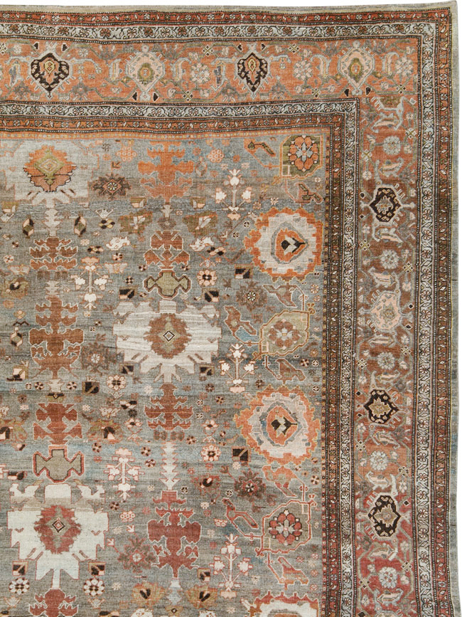 Antique Persian Bidjar Large Room Size Carpet, No.29052 - Staging