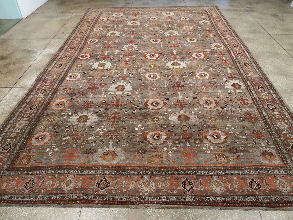 Antique Persian Bidjar Large Room Size Carpet, No.29052 - Staging