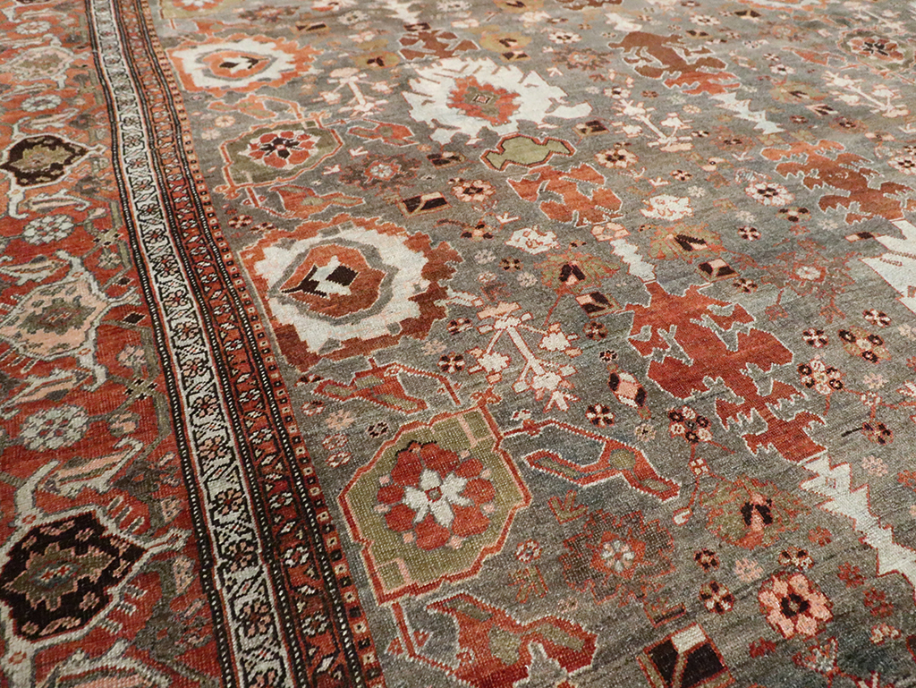 Antique Persian Bidjar Large Room Size Carpet, No.29052 - Staging
