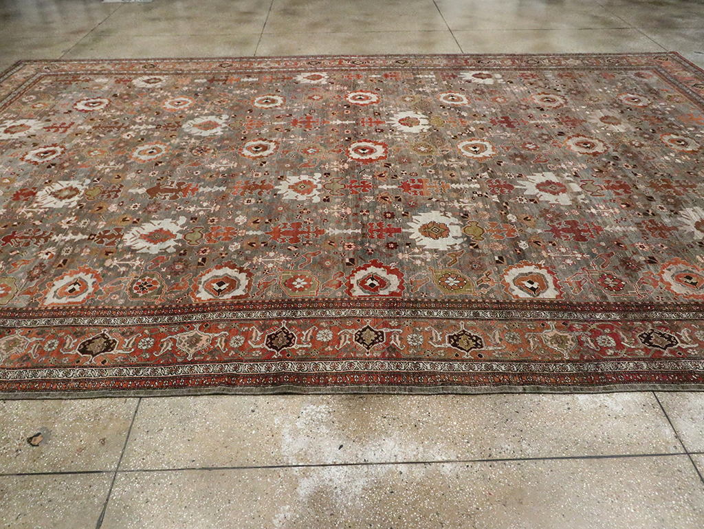 Antique Persian Bidjar Large Room Size Carpet, No.29052 - Staging