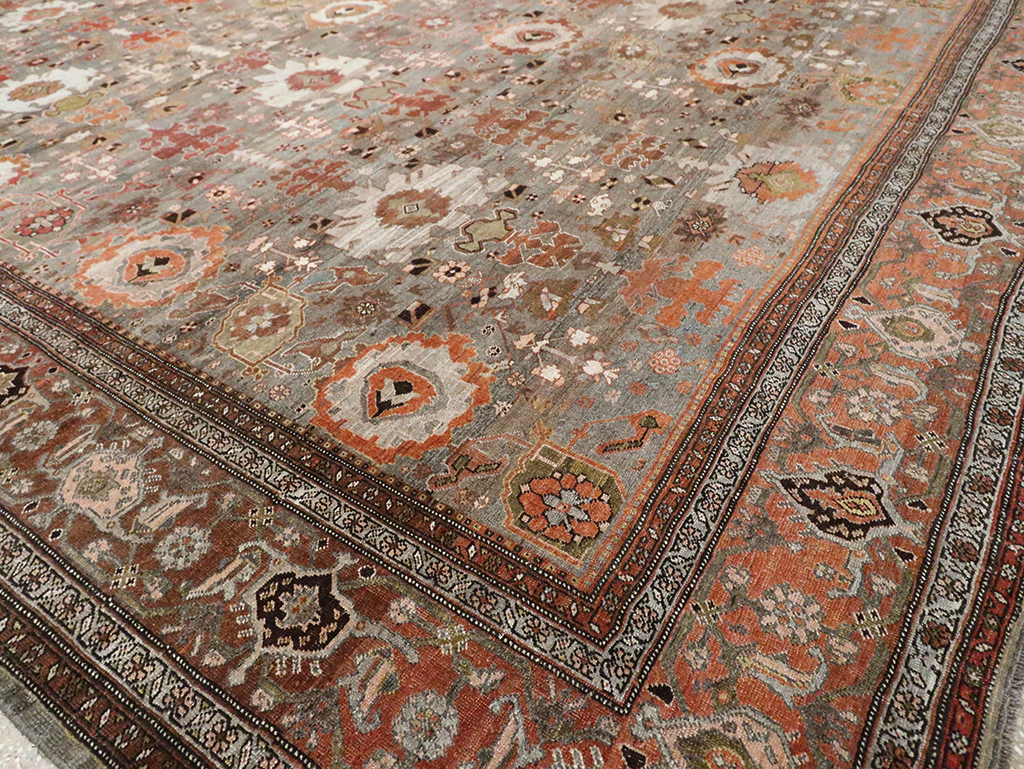 Antique Persian Bidjar Large Room Size Carpet, No.29052 - Staging
