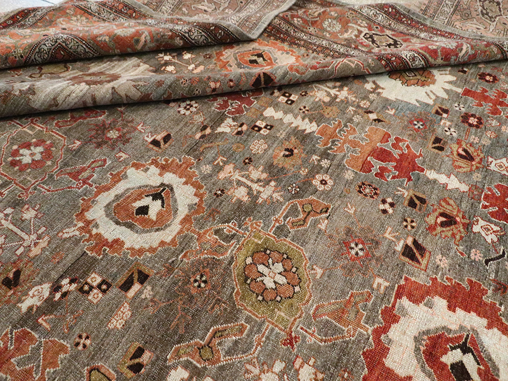 Antique Persian Bidjar Large Room Size Carpet, No.29052 - Staging