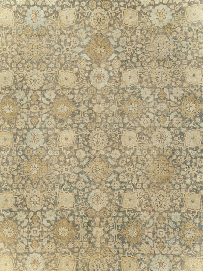 Antique Persian Tabriz Room Size Carpet, No.29053 - Staging