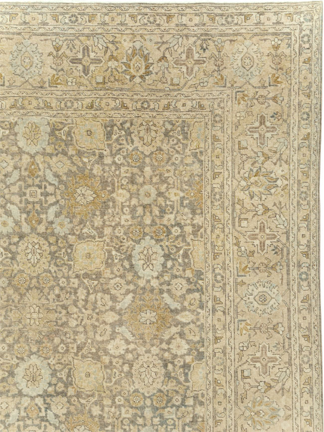 Antique Persian Tabriz Room Size Carpet, No.29053 - Staging