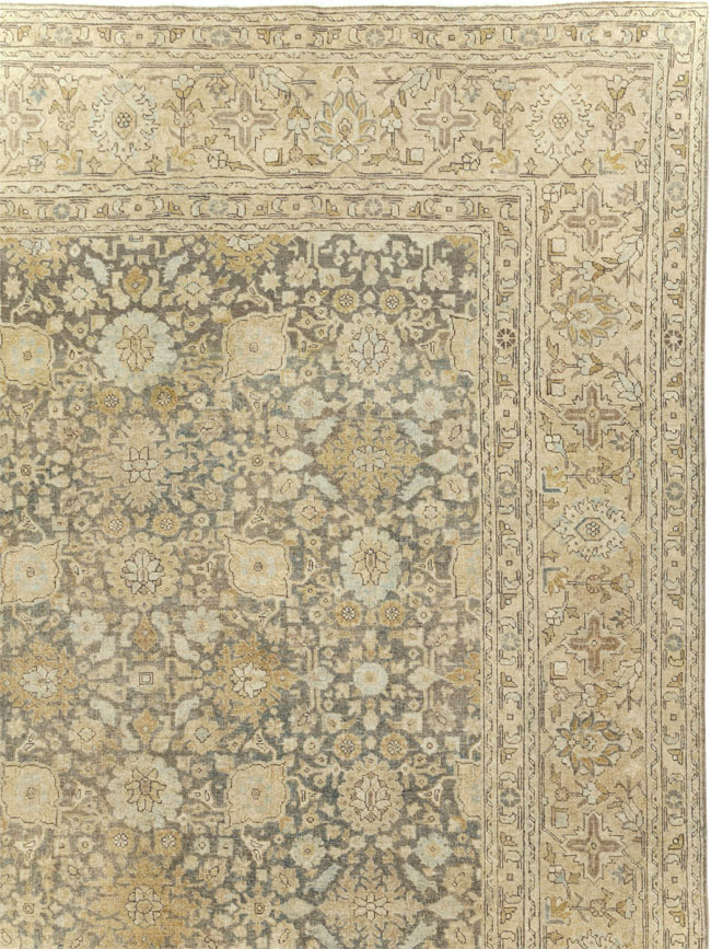 Antique Persian Tabriz Room Size Carpet, No.29053 - Staging