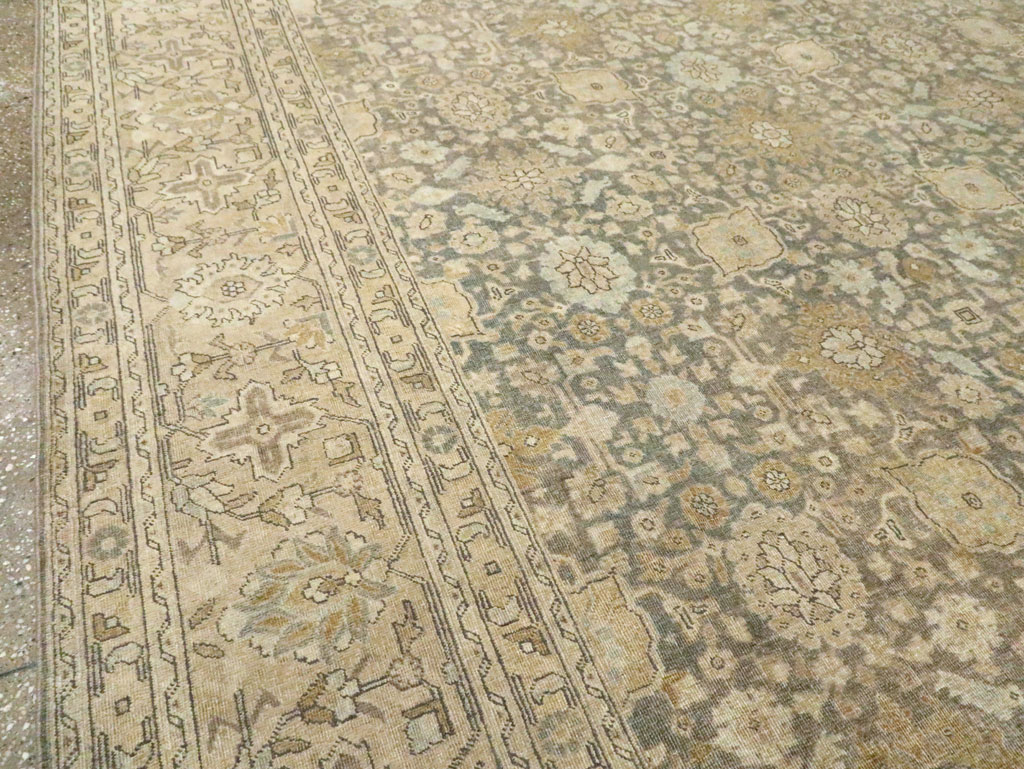 Antique Persian Tabriz Room Size Carpet, No.29053 - Staging