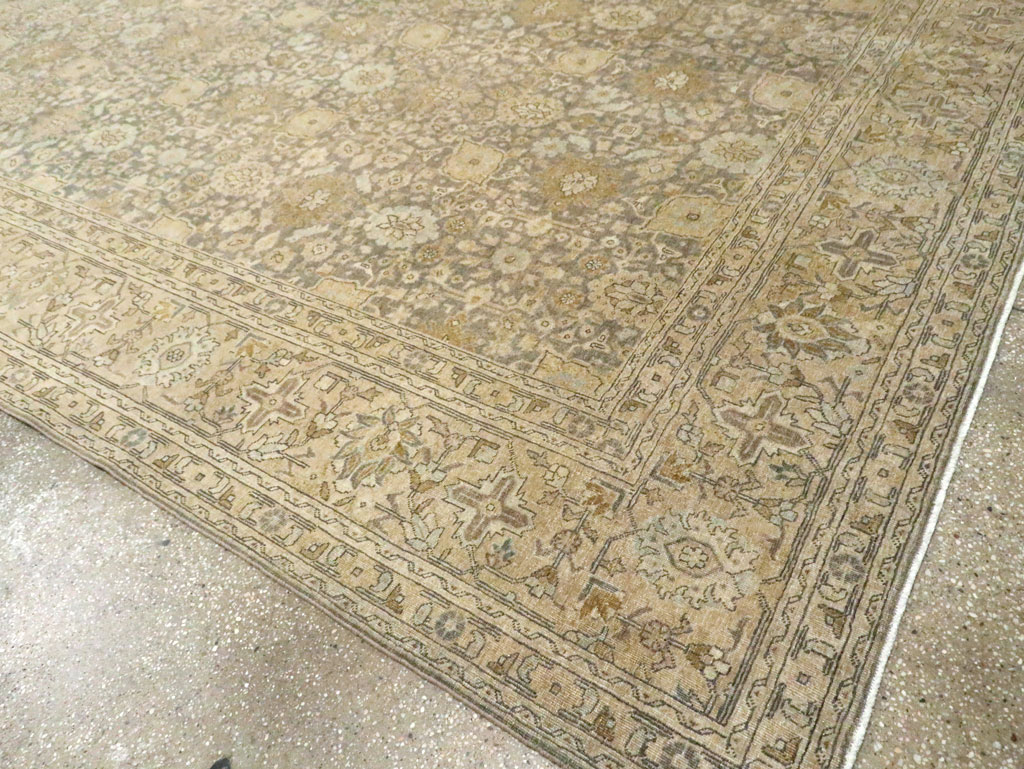 Antique Persian Tabriz Room Size Carpet, No.29053 - Staging