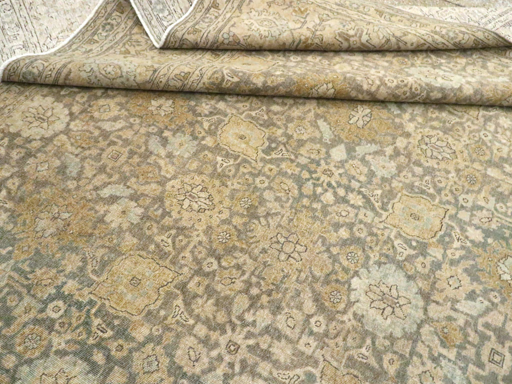 Antique Persian Tabriz Room Size Carpet, No.29053 - Staging