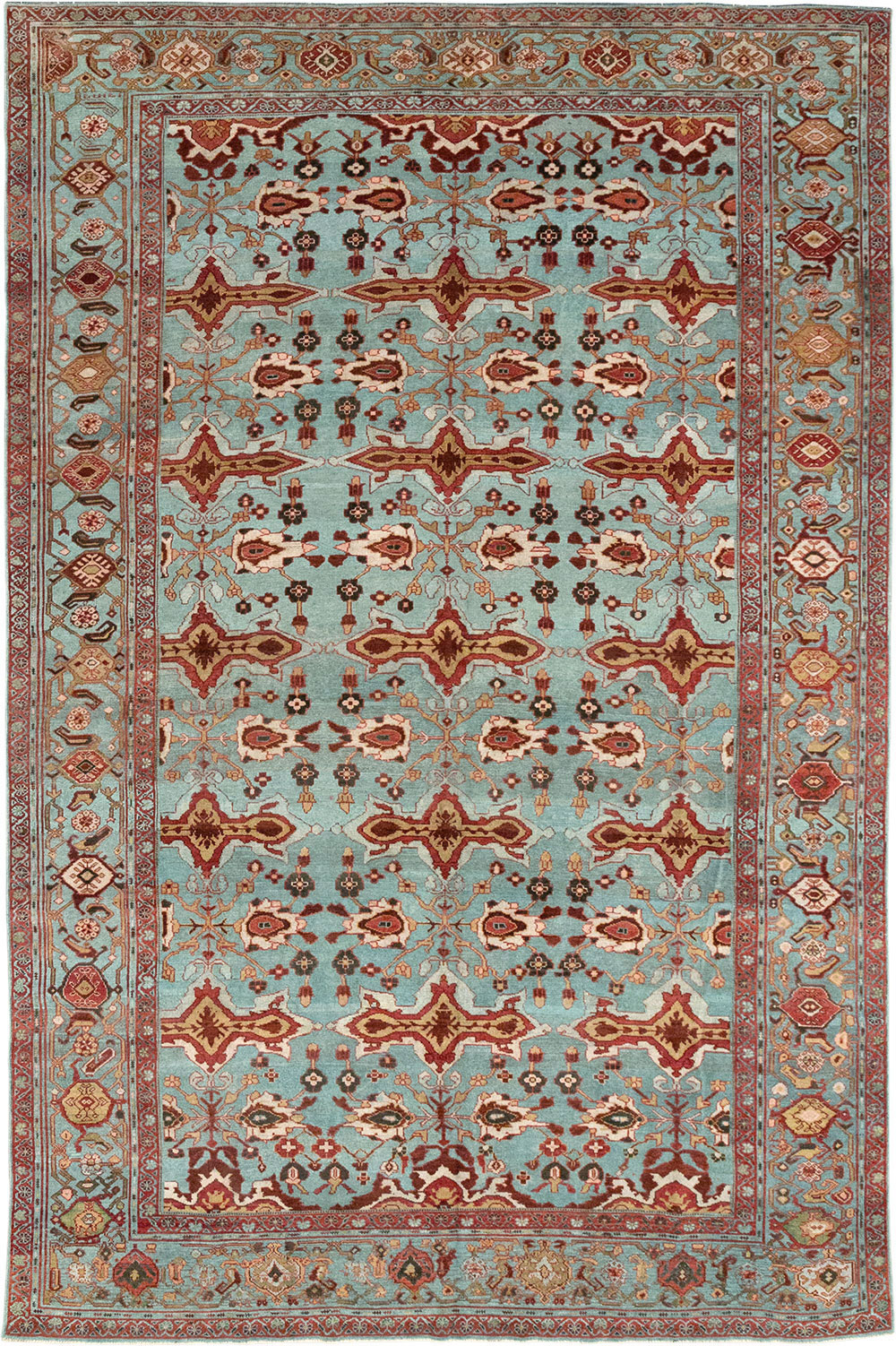 Antique Persian Kurdish Room Size Carpet, No.29056 - Staging