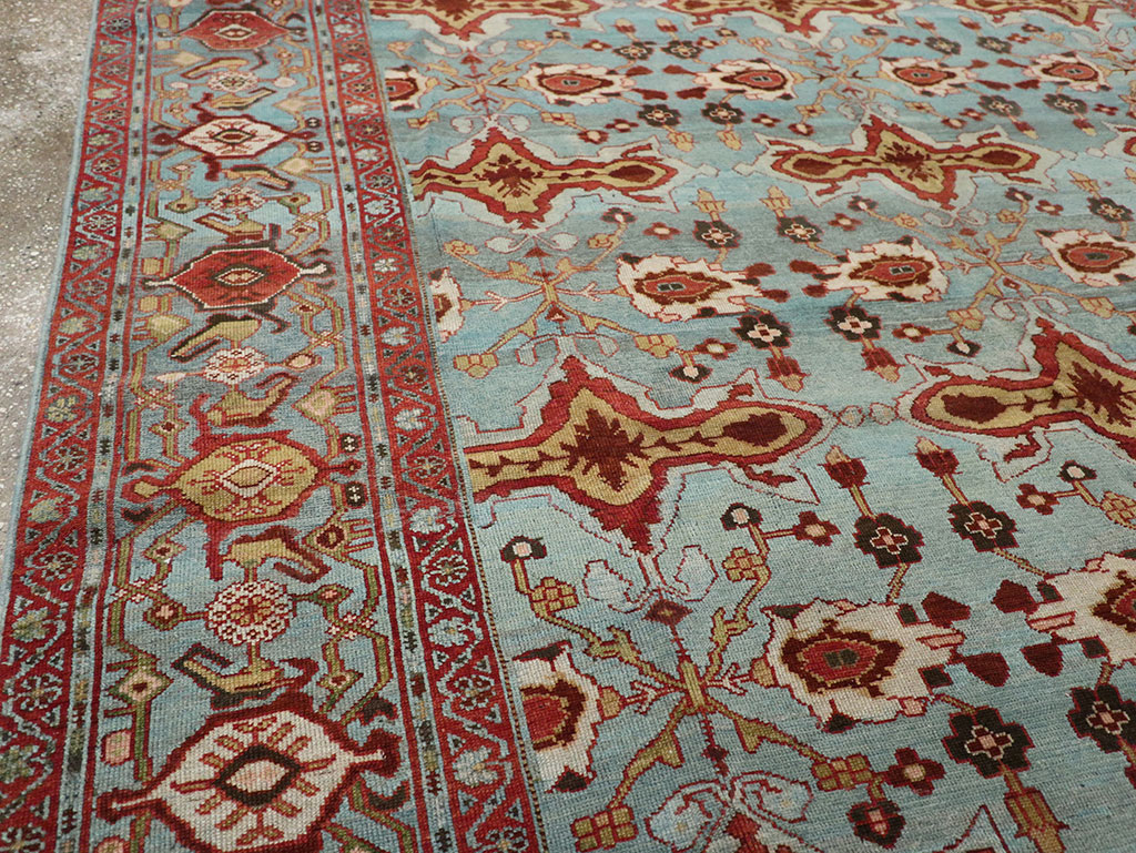 Antique Persian Kurdish Room Size Carpet, No.29056 - Staging
