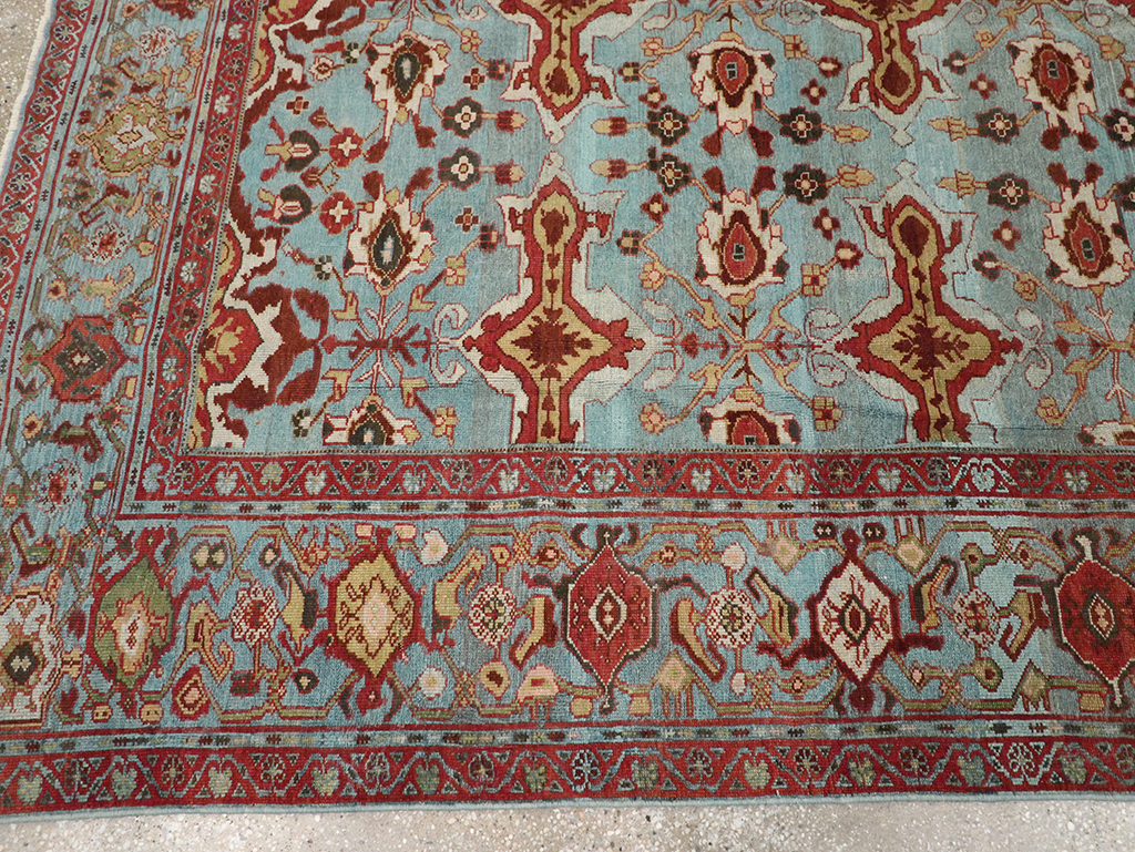 Antique Persian Kurdish Room Size Carpet, No.29056 - Staging